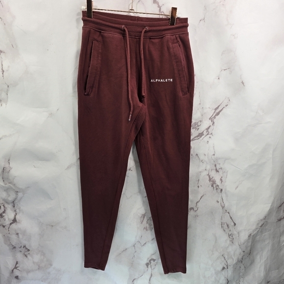 Alphalete Joggers Womens Small Red Drawstring Skinny Warm Up Gym Pants - Picture 1 of 9